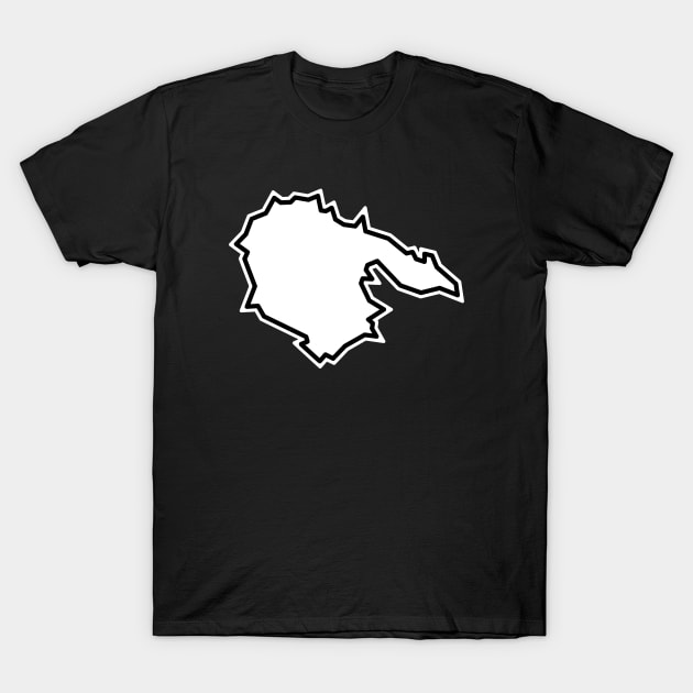 Hornby Island BC in White with Black Outline - Basic Simple - Hornby Island T-Shirt by City of Islands